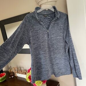 Eddie Bauer Women's Blue Heather Quarter-Zip Sweatshirt